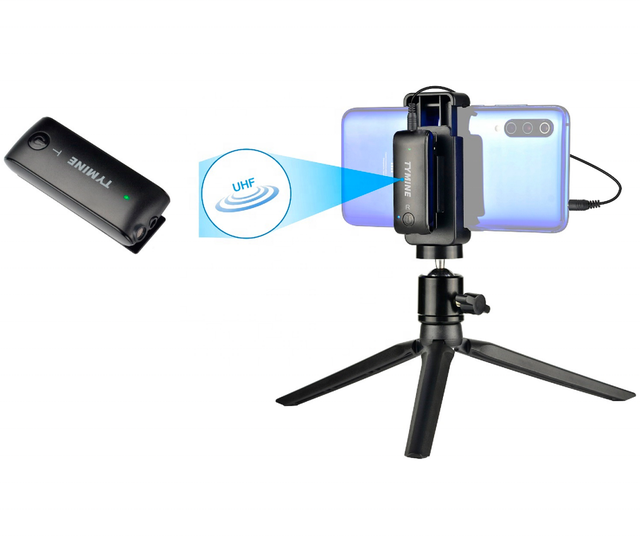 Wireless Lavalier Microphone, Rechargeable UHF Lapel Microphone for iPhone Android Phone Video Recording Interview Podcast Vlog