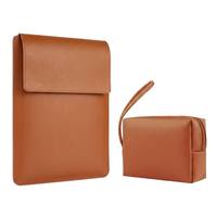 Funda Ultrafina de Cuero PU para Portátil, Estuche Delgado para Notebook con Bolsa Pequeña para Cargador, para Mochila, Bolso Tote, Maletín, Protección