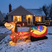 Décoration de jardin de Noël gonflable Yulong en Oxford, renne et traîneau du Père Noël, avec LED, gonflable, pour extérieur, 2,4 m