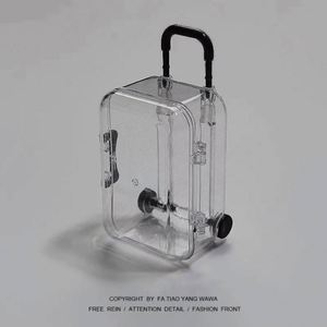 Transparent Portable Plastic Fashion <b>Mini</b> Suitcase Jewelry <b>Storage</b> <b>Box</b> Hair Accessories-Custom Decorative Promotional Candy Silk - Product Image 2