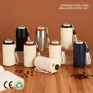 Tumbler Kopi Stainless Steel Berinsulasi dengan Logo Kustom, Layar LED Digital Penunjuk Suhu, Mug Termal Pintar untuk Hadiah Bisnis - Product Image 2