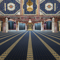 Tapis de prière musulman en laine, design CAD, doux, antidérapant, à réponse rapide, vente en gros, pour projets