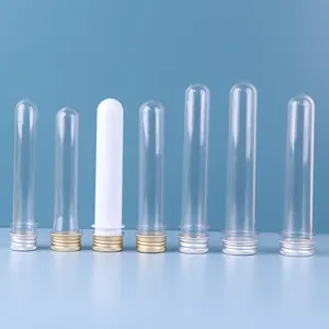 Tube Packaging 30ml 40ml 45ml 50ml 55ml 60ml Food Grade Plastic PET Test Tube with Aluminum Screw Cap