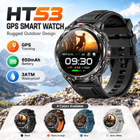 Jam Tangan Pintar GPS HT53 1.46" Altimeter Barometer Senter Kompas 650mAh 100+ Mode Olahraga Tahan Air IP68 untuk Aktivitas Luar Ruangan