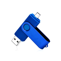 Flashdisk OTG USB Kapasitas Tinggi Crystal 2 in 1 untuk Ponsel Pintar, Penyimpanan Data untuk Perangkat Android