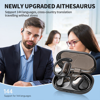 AI translasi klip telinga Stereo Earphone nirkabel olahraga luar ruangan XG22 Headset klasik kait telinga dengan tampilan Digital Led