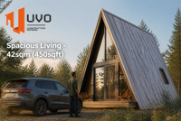 Maison mobile écologique moderne, préfabriquée, panneaux sandwich, structure triangulaire, villa modulaire isolée, chambre pour Airbnb Europe
