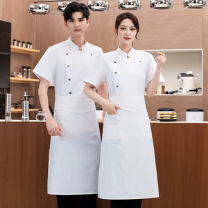 Vêtements de cuisine personnalisés unisexes et écologiques, vestes de chef en coton, uniformes de restaurant, uniformes de chef confortables de grande taille blancs - Product Image 1