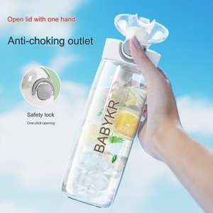 2024 OEM/ODM gran capacidad 600ml botella de agua sin BPA una llave tapa abierta a prueba de fugas taza de deportes al aire libre - Product Image 4