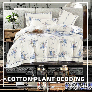 Parure de lit moderne en coton 100% tissé, motif végétal imprimé, avec housse de couette, drap-housse, taies d'oreiller et couettes, faible MOQ, toutes saisons - Product Image 3