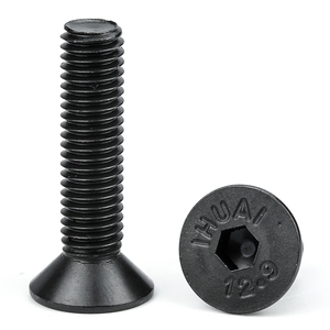 Paquete de 20 tornillos de máquina de acero inoxidable 304, chapados en zinc negro, con cabeza plana hexagonal, métricos M2 a M12, DIN7991, grado A2-70 - Product Image 1