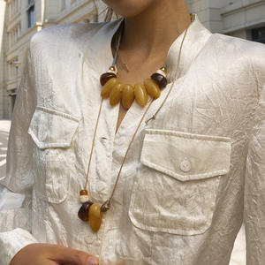 Gargantilla de cuerda hecha a mano, colgante ajustable, collar impermeable de moda de piedra Natural para mujer, novedad - Product Image 4