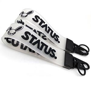 YYX fábrica correa negra <span class=keywords><strong>coche</strong></span> llavero gancho personalizado bordado logotipo cordón <span class=keywords><strong>tela</strong></span> llaveros - Product Image 3