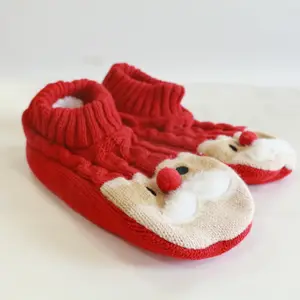 Natal Musim Dingin Wanita lantai kaus kaki Fuzzy sandal akrilik nyaman Sherpa kaus kaki dalam ruangan