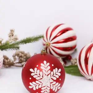 جديد وصول الأحمر عيد الميلاد الكرة رسمت باليد معلقة شجرة الديكور