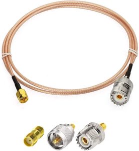 Superbat Cáp Đồng Trục SMA Đực Sang SO239 RF Bộ Chuyển Đổi 6Inch + 3 Cái, Cáp SMA Sang UHF + Bộ Chuyển Đổi SMA Sang SO239/PL259 - Product Image 1