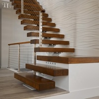 Escalier intérieur en bois Tanlong, fabricants d'escaliers intérieurs en bois, escalier droit moderne en bois