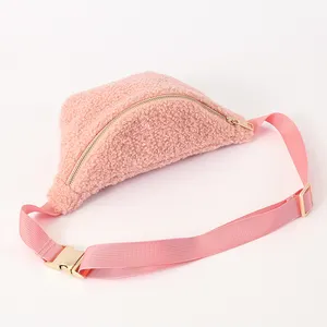 Sac de taille personnalisé en peluche Sherpa, cadeau de demoiselle d'honneur, marron, rose, blanc, noir, 2022, Offre Spéciale