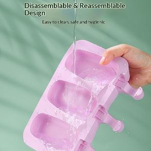Moule à glaçons et bâtonnets de crème glacée en silicone écologique sans BPA avec 50 bâtonnets en bois pour un démoulage facile - Product Image 2