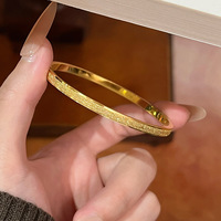 Bracelet manchette en acier titane doré mat Resoul, étanche et résistant au ternissement, bijoux pour usage quotidien