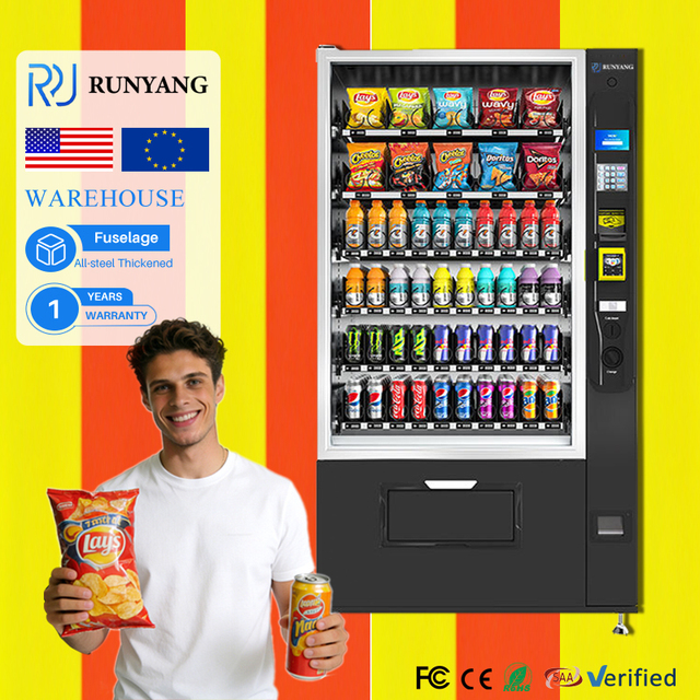 Custom LCD Screen Coin Operated Outdoor Drink Automatic Ai Combo Food Snack Vending Machine for Foods and Drinks