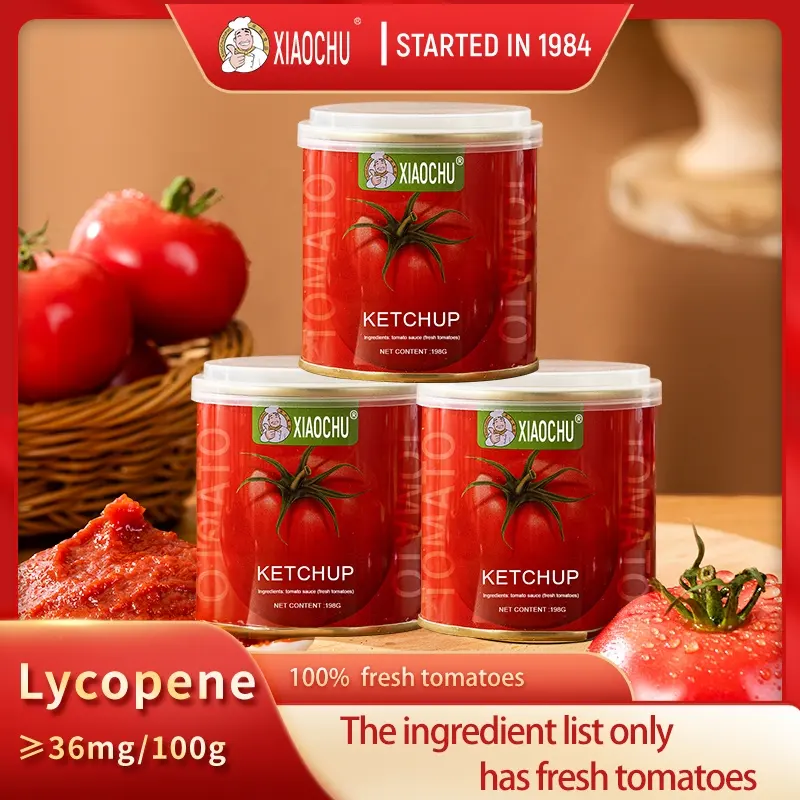 Pâte de tomate en conserve de haute qualité Fabricant 198g 225g 400g 600g 750g Pâte de tomate de marque OEM