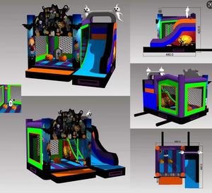 Castillo inflable combinado de Halloween para alquiler comercial en fiestas - Product Image 2