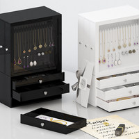 Boîte de rangement à bijoux de luxe en acrylique à trois niveaux, grande capacité, anti-oxydation, anti-ternissement, organisateur multifonctionnel