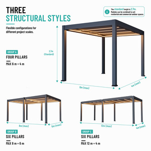 Sistema Bioclimático con Control Remoto Impermeable, Pérgola de <span class=keywords><strong>Aluminio</strong></span> para Exteriores con Techo Motorizado Automático de 3x3, <span class=keywords><strong>3x4</strong></span>, 4x3, 4x6 - Product Image 5