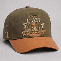 Casquette de baseball personnalisée avec broderie Old English, 5 panneaux, visière incurvée, style Dad Hat, streetwear urbain West Coast, vente en gros, faible MOQ