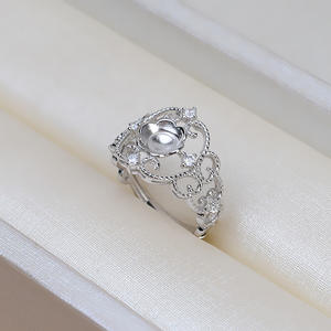 Anillo de Plata S925 Wenchi con Perlas de 8-10 mm (3mm-6mm), Accesorios para DIY, Modelo 16543 - Product Image 2