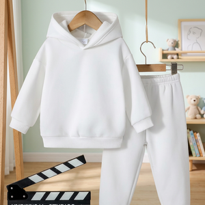 Ensemble de vêtements de sport d'hiver pour bébés garçons, coupe-vent et respirant, de haute qualité, décontracté, coupe régulière, veste et survêtement, couleur unie, 2 pièces - Product Image 3