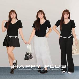 Happy Plus <b>Lace</b> Halter Neck Knitted <b>Top</b> N9150 Plus Size Women's Set <b>Black</b> Solid Color - Product Image 1