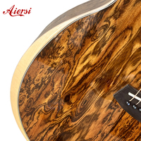 Aiersi Brand Colour Pearl Inlaid Glossy Armrest Exotic Bocote Wood Acoustic Guitar High Grade Handmade Folk Musical Instrument