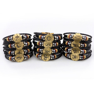 Pulsera de Cuero con Doce Constelaciones, Tejida a Mano, Estilo Retro, Regalo de Joyería para Parejas, Unisex - Product Image 4