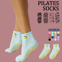 Chaussettes tubulaires tricotées antidérapantes Yoga Grip – Logo personnalisé sur le revers, imprimé par sublimation, design sportif respirant, hauteur genou, collection Printemps