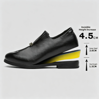Mocassins Smart-Casual Grande Taille avec Semelle Intérieure Invisible Rehaussante de 4,5 cm