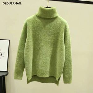 2025 yeni moda kadın kış kazak kore düz renk balıkçı yaka örme kalın rahat kadın kazak - Product Image 6