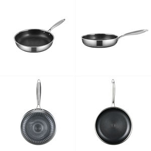 Gıda Sınıfı Yapışmaz Çift Taraflı Petek Desenli Paslanmaz Çelik Hibrit Tava Yapışmaz <span class=keywords><strong>3</strong></span> Katmanlı Paslanmaz Çelik Kızartma Tavası Kapaklı - Product Image 6