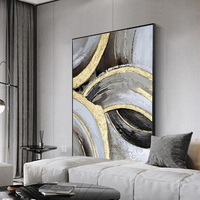 Tableau mural moderne en feuille d'or pour dropshipping, toile peinte à la main, peinture abstraite artisanale encadrée