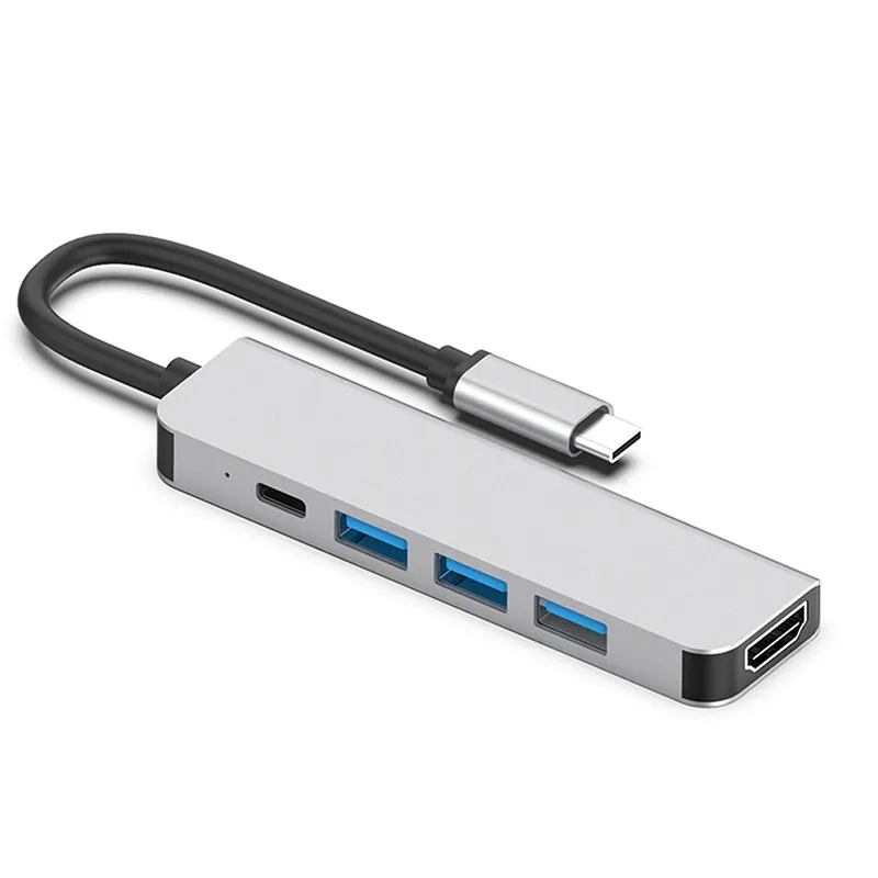 Nieuw Ontwerp 5 In 1 Docking Station Adapter 4K Hoge Kwaliteit Laptop Met Usb 3.0 Pd 5 Poort Aangedreven Usb C Hub 5 In 1