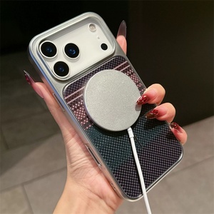 Funda Magnética para Teléfono con Textura de Fibra de Carbono Degradada para iPhone 17 16 15 14 Pro Max Air, Fundas Móviles Anti-caída - Product Image 2