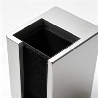 Boîte à bijoux en métal sur mesure en gros, boîte en aluminium en forme de cube, épaisseur de paroi de 3 mm, doublée de velours, boîte cadeau