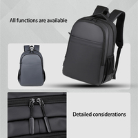 Mochila de Viaje para Portátil de 15.6 Pulgadas, Ligera, Resistente al Agua, con Película de Cuero, Ergonómica y Transpirable