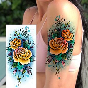 Tatouages temporaires à l'aquarelle pour femmes adultes - Ensemble réaliste de motifs floraux, papillons, phénix et mandalas en 3D, imperméables et longue durée - Product Image 4