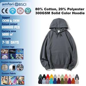 Лидер продаж, Мужской пуловер из 80/20 хлопка и полиэстера, дышащая женская толстовка с капюшоном, 300 г/м2 для печати - Product Image 1