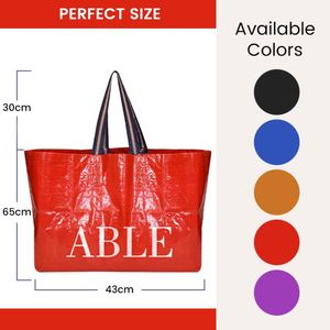 Bolsa de Compras Reutilizable de Gran Capacidad, Bolsa de Mano Resistente y Portátil, Tejida en PP Brillante - Product Image 2
