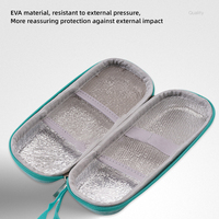 Étui de voyage pour diabétiques, organiseur de rangement médical, pochette de transport, sac rigide en EVA imperméable, étui isotherme pour insuline avec moniteur de température