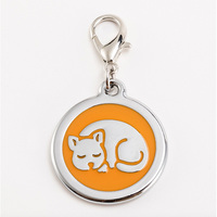 Etiquetas de Identificación Personalizadas con Código QR para Perros, Listas para Enviar, Fabricadas a Medida, Forma Redonda, Logotipo Grabado, Etiqueta de Metal con Cruz para Hombre