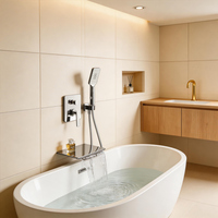Robinet de baignoire encastré avec bec cascade